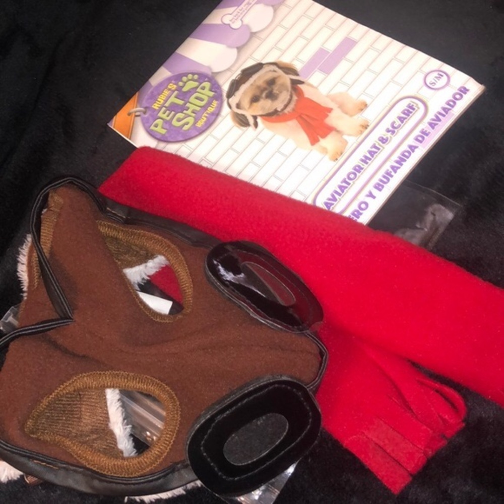 Dog Aviator Hat & Scarf Small Medium